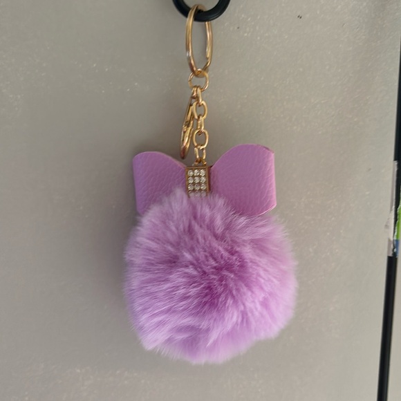 Accessories - Purple puffball keychain